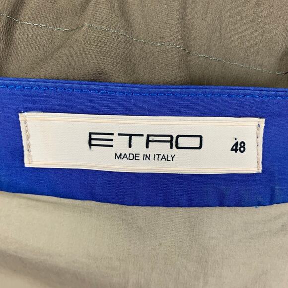 ETRO Size 12 Taupe Black Mixed Patterns Drawstring Dress - Picture 5 of 5